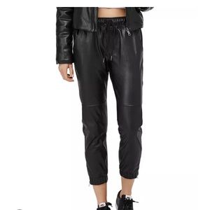 DAVID LERNER vegan leather joggers